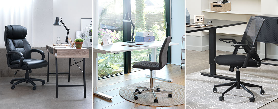 Tre diverse tipologie di sedie da ufficio