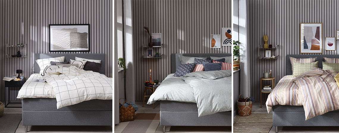 Camera da letto in tre differenti stili