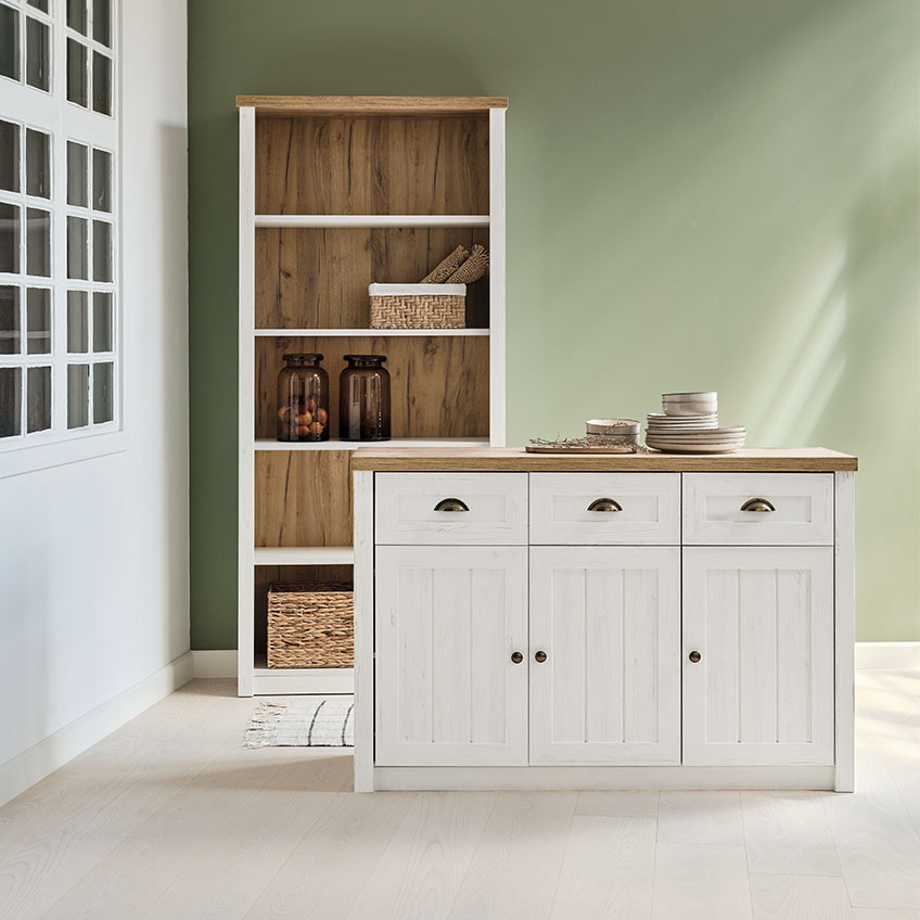 Credenza e libreria in stile country