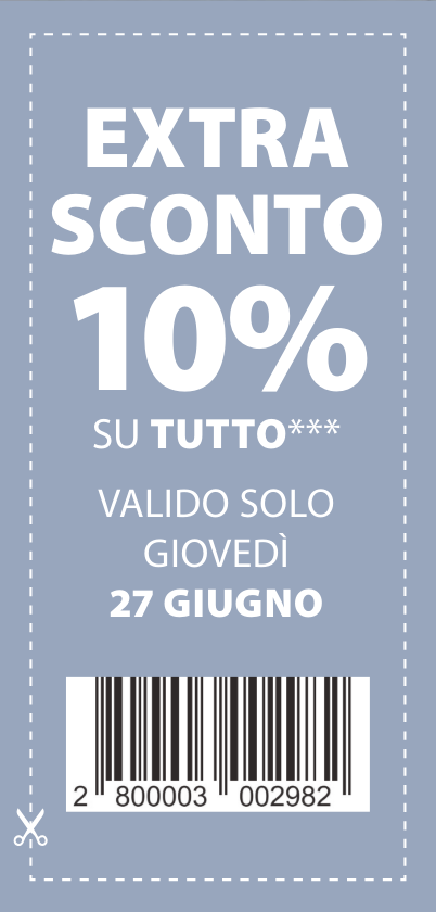 EXTRA10% di sconto tutto!