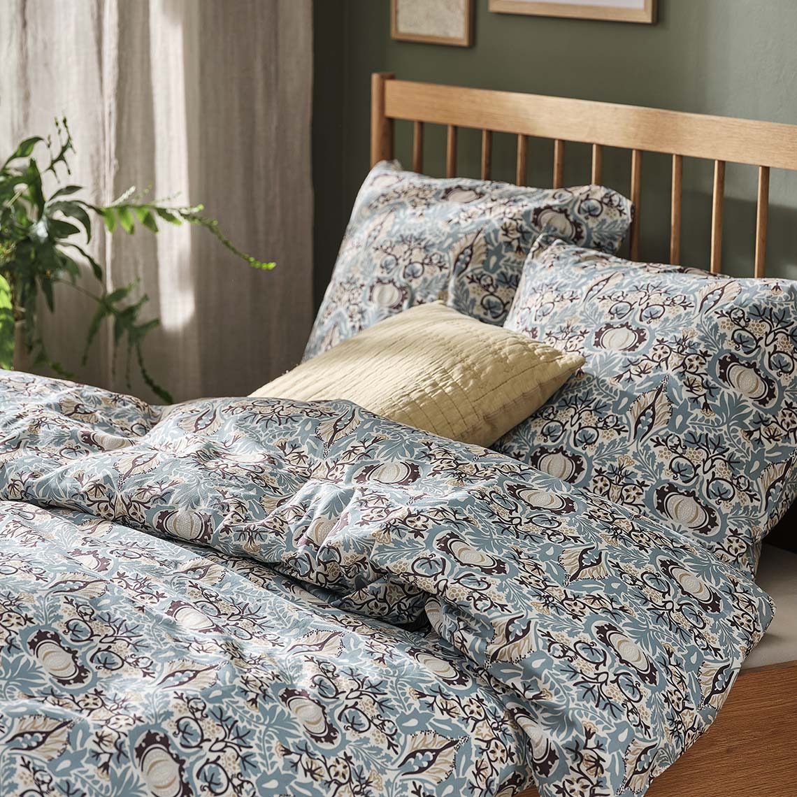 Completo copripiumino LOVIS Biancheria da letto in cotone colorata con motivo ispirato all’art déco