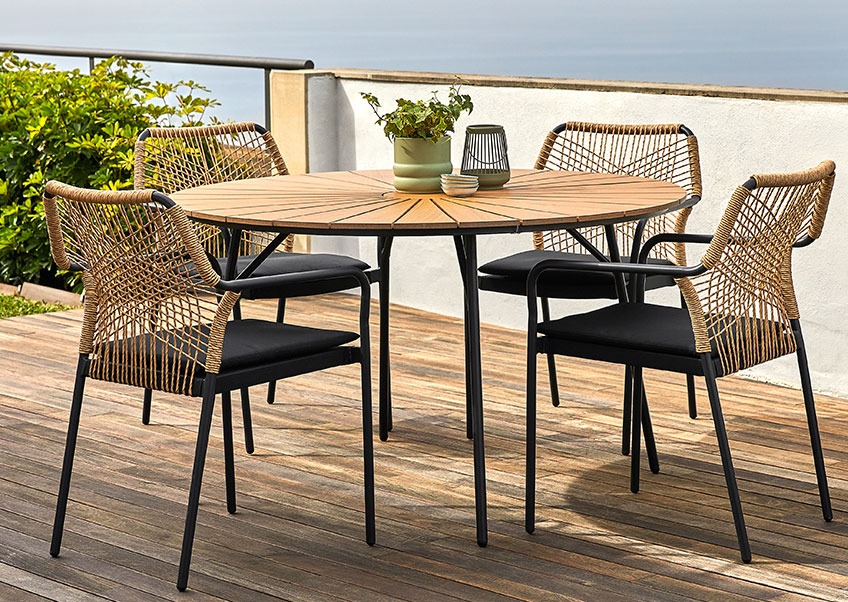 Set Tavolo Rotondo e Sedie da Balcone,Tavolo Rotondo e Sedie Cucina,Tavolo  da Giardino con